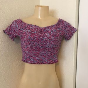 TOPSHOP Pink Floral Off Shoulder Tube Top US 8